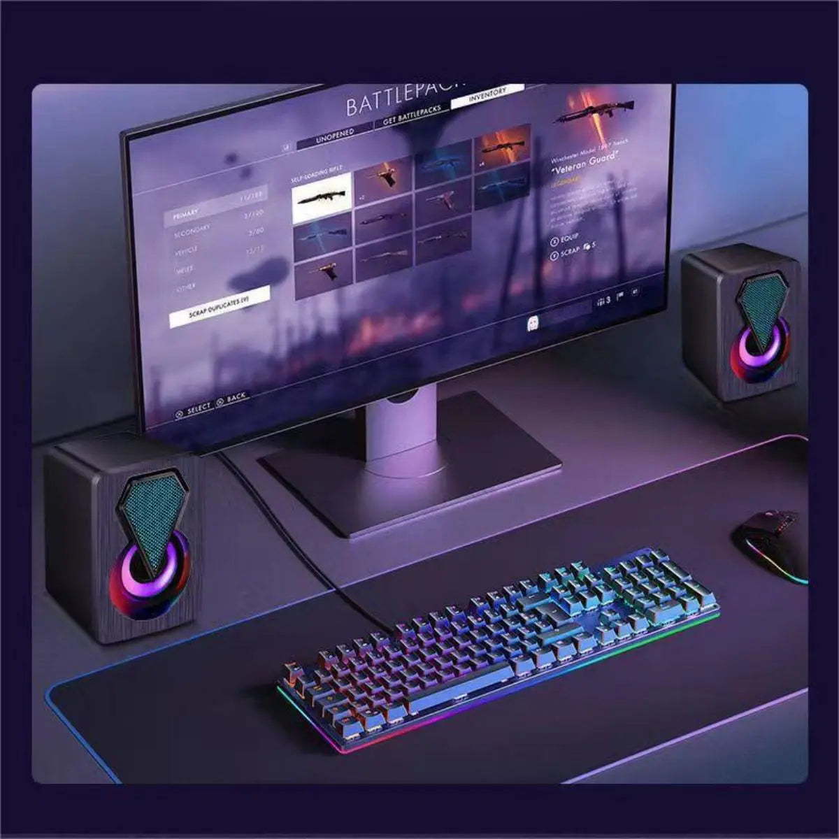 Caixa de Som Gamer Com Luz RGB