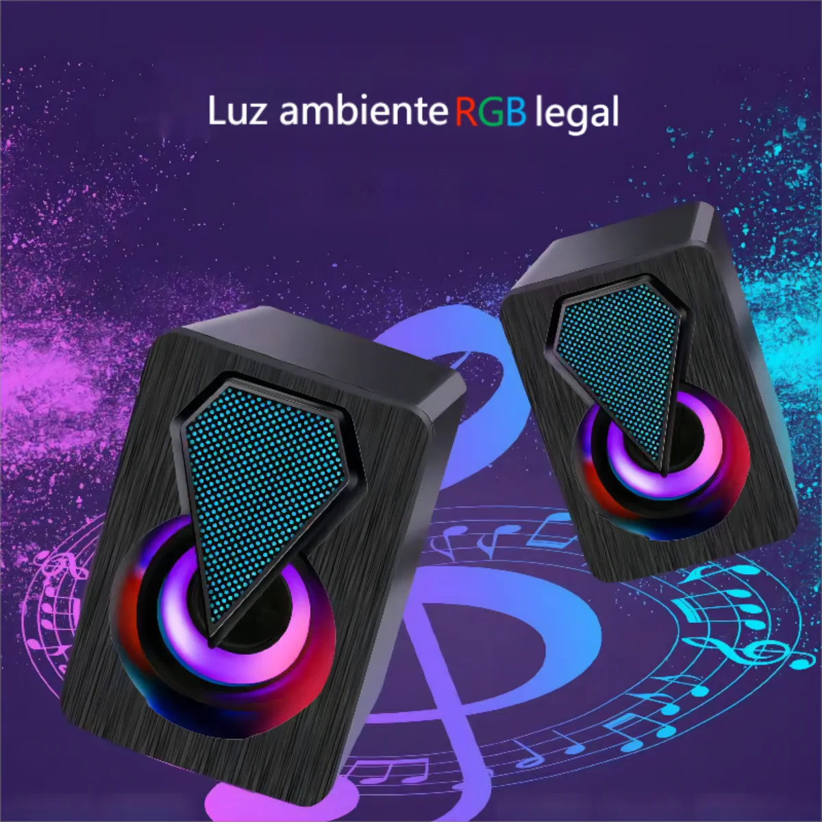 Caixa de Som Gamer Com Luz RGB